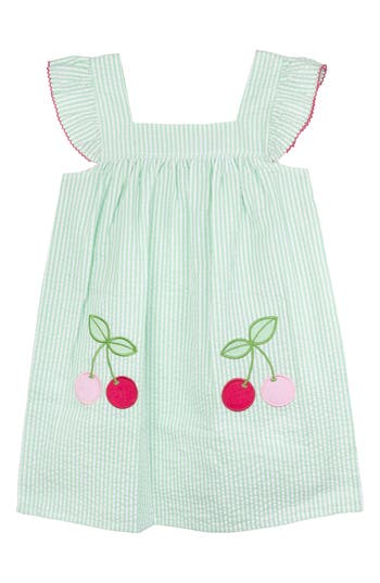 Shop Rare Editions Kids' Cherry Embroidered Seersucker Dress