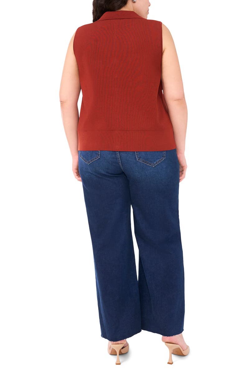 Halogen<sup>®</sup> Notched Collar Sweater Vest, Alternate, color, Burnt Henna
