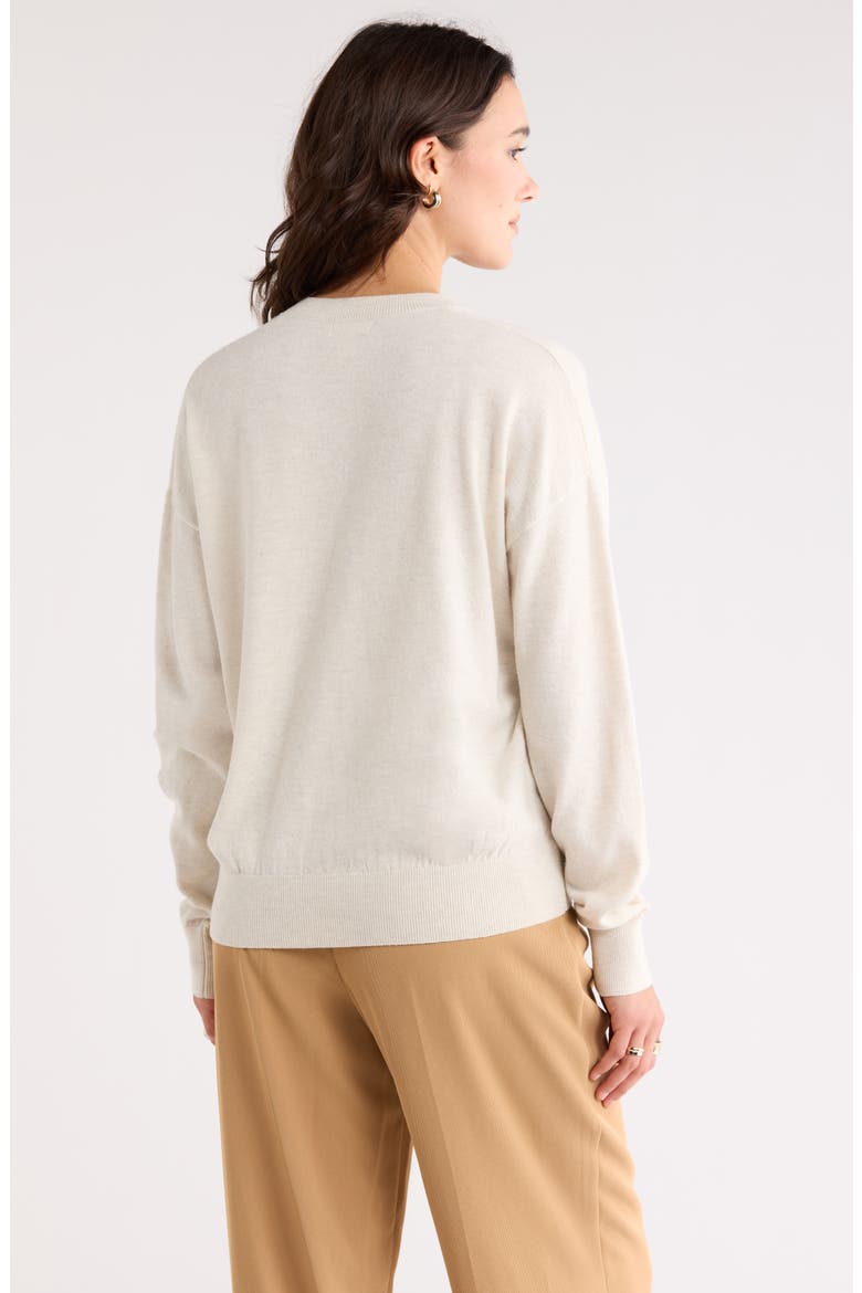 V-Neck Pullover Sweater, Alternate, color, BEIGE OATMEAL MEDIUM HTR