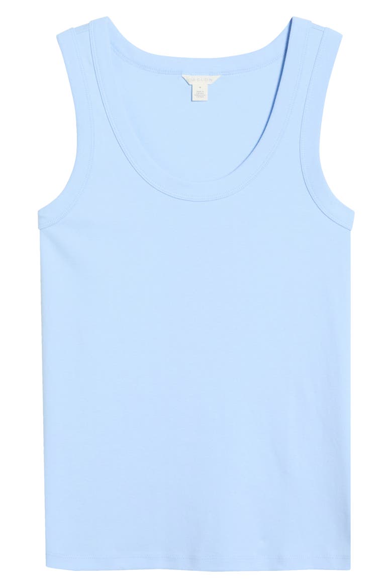 Scoop Neck Rib Cotton Tank, Alternate, color, BLUE WINDSURFER