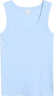 Caslon® Scoop Neck Rib Cotton Tank