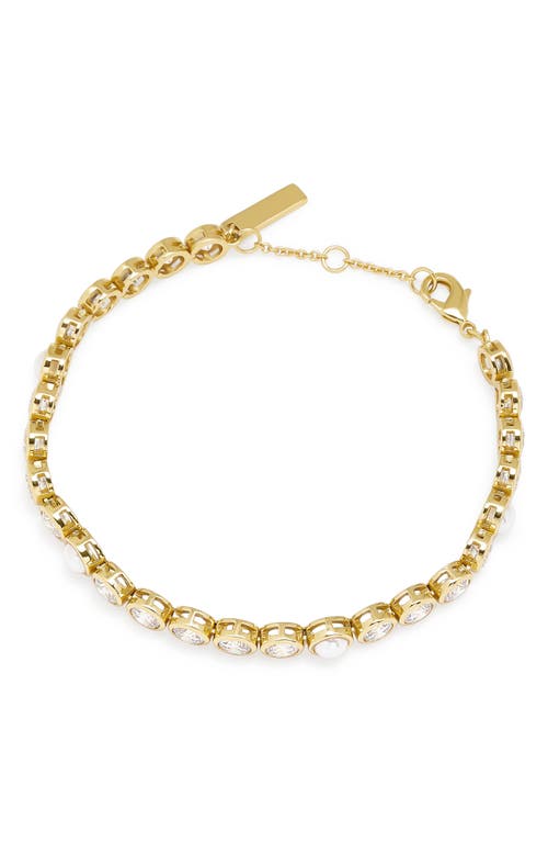KURT GEIGER KURT GEIGER LONDON FAUX PEARL & CUBIC ZIRCONIA FLEX BRACELET