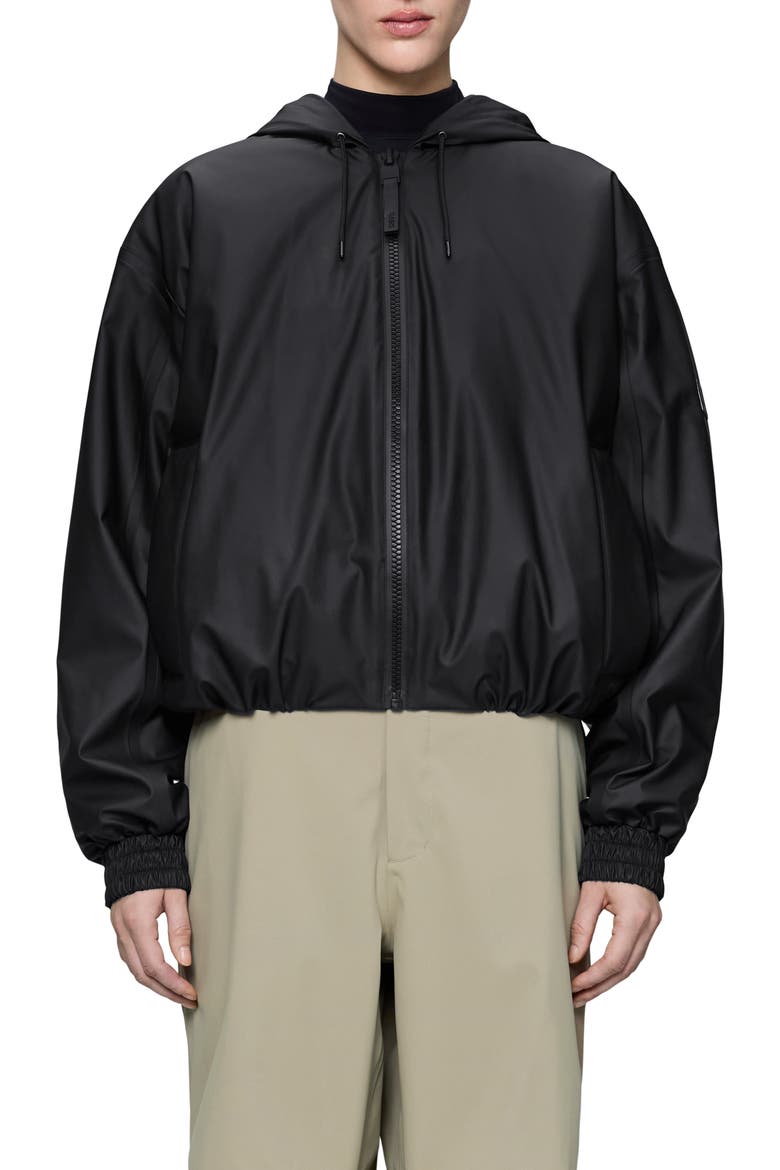Lohja Insulated Bomber Rain Jacket, Main, color, BLACK