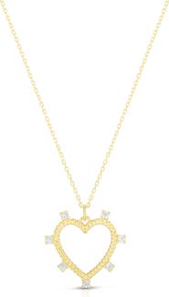 SPHERA MILANO Cubic Zirconia Open Heart Pendant Necklace