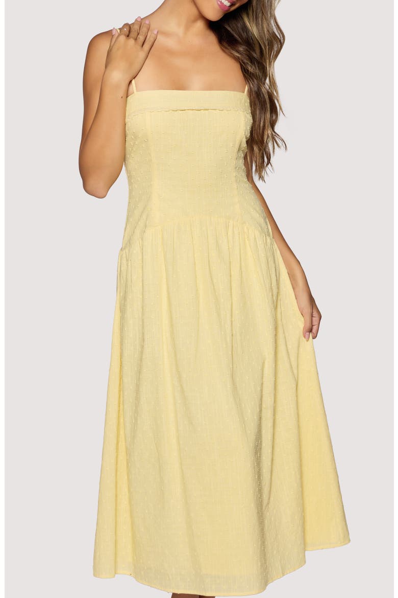 Sunlit Whimsy Cotton Midi Dress, Alternate, color, YELLOW