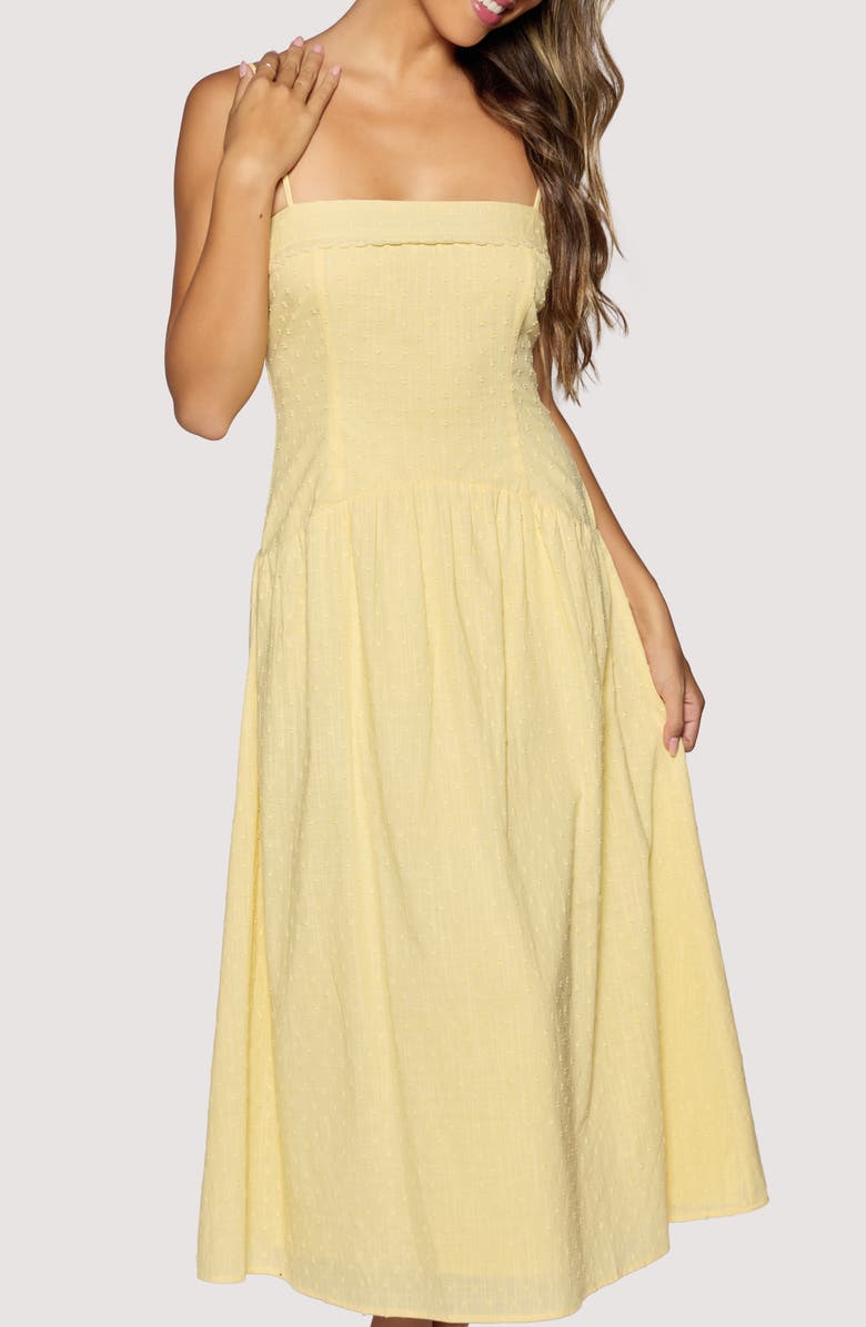 Lost + Wander Sunlit Whimsy Cotton Midi Dress, Alternate, color, Yellow