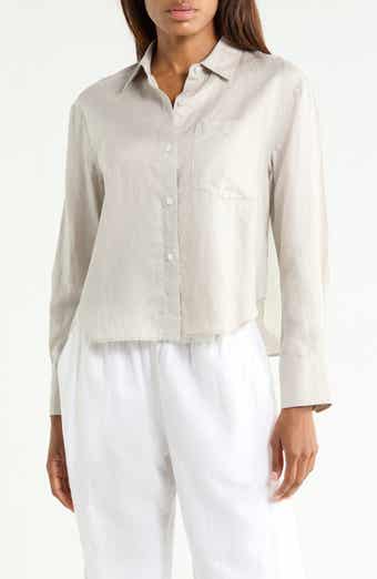 Linen Blend Boyfriend Shirt
