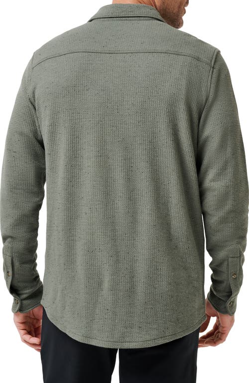 Travismathew Cloud Waffle Knit Button-up Shirt In Green