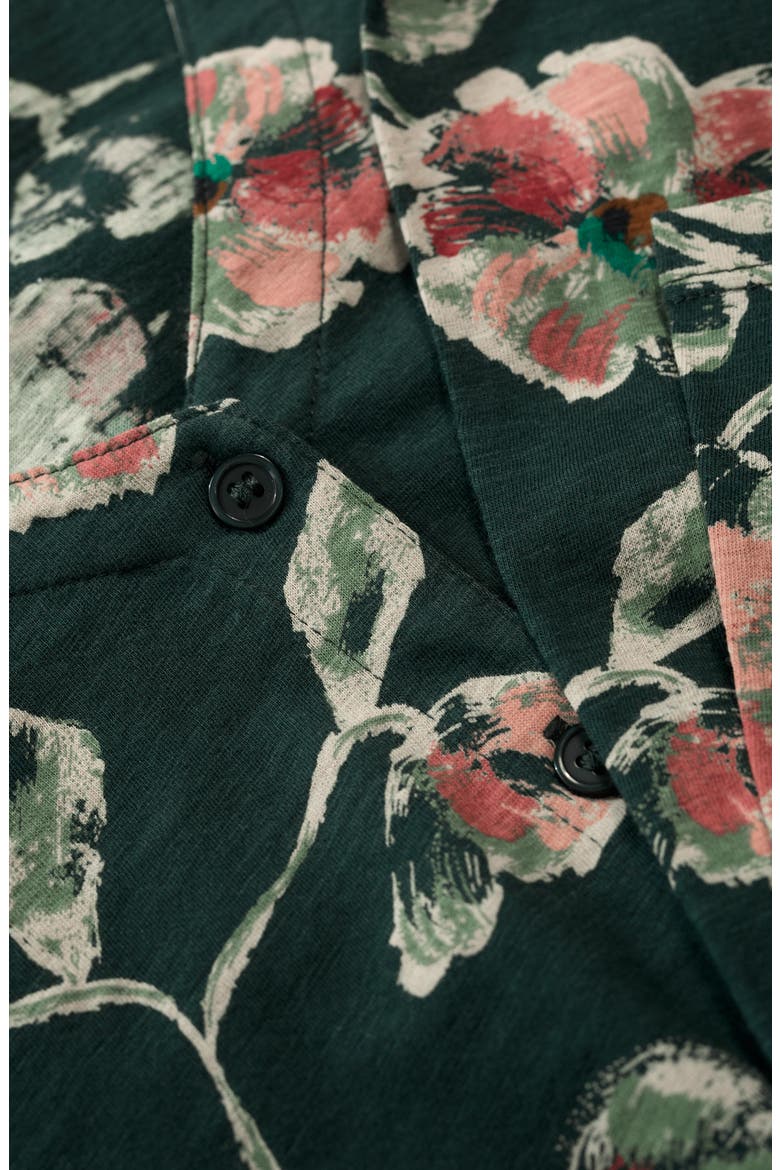 Studio Glass Organic Cotton Button-Up Top, Alternate, color, ARTIST CAMELLIA COPPICE