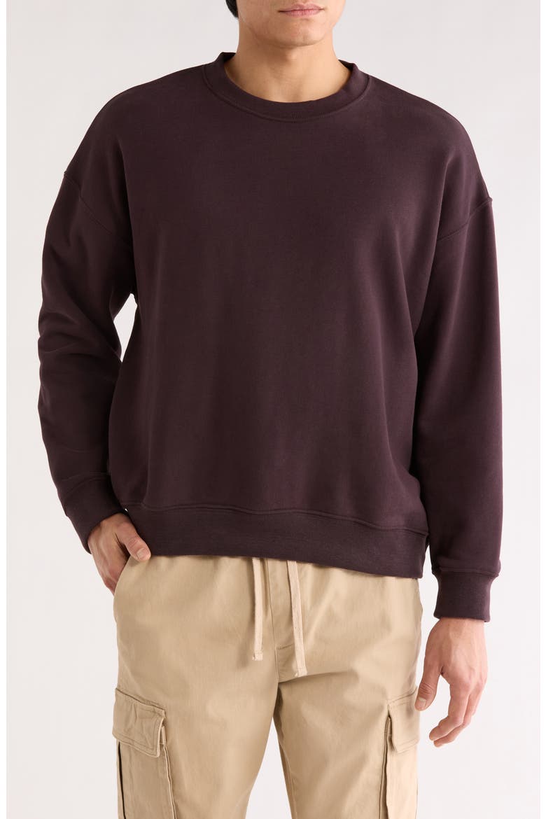 Heavy Crewneck Sweatshirt, Main, color, CHOCOLATE