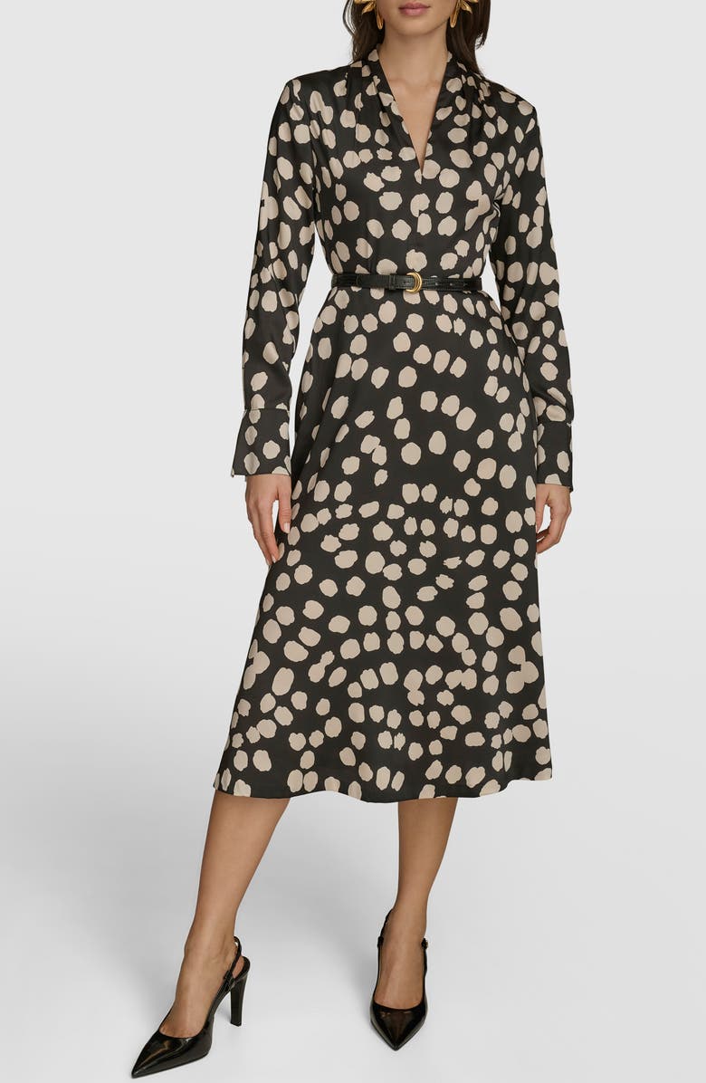 Donna Karan New York Belted A-Line Dress, Main, color, 