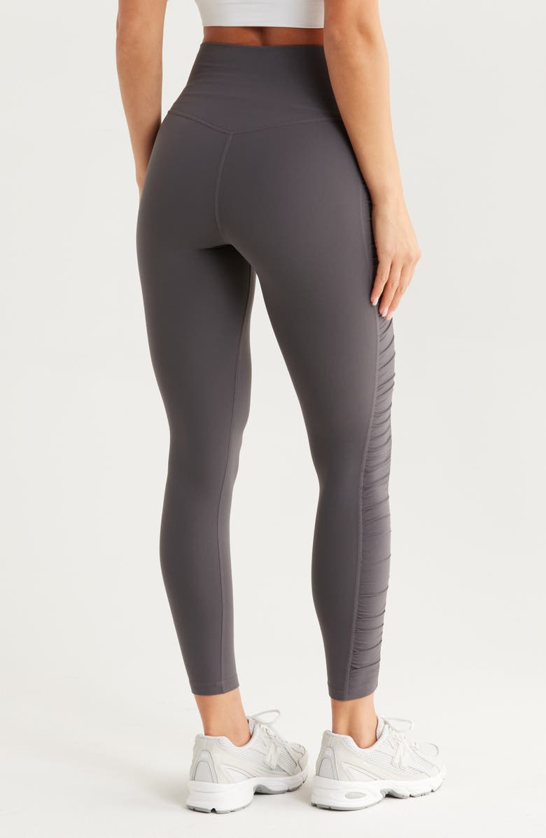 Zella Studio Luxe Ruched Leggings, Alternate, color, Grey Forged