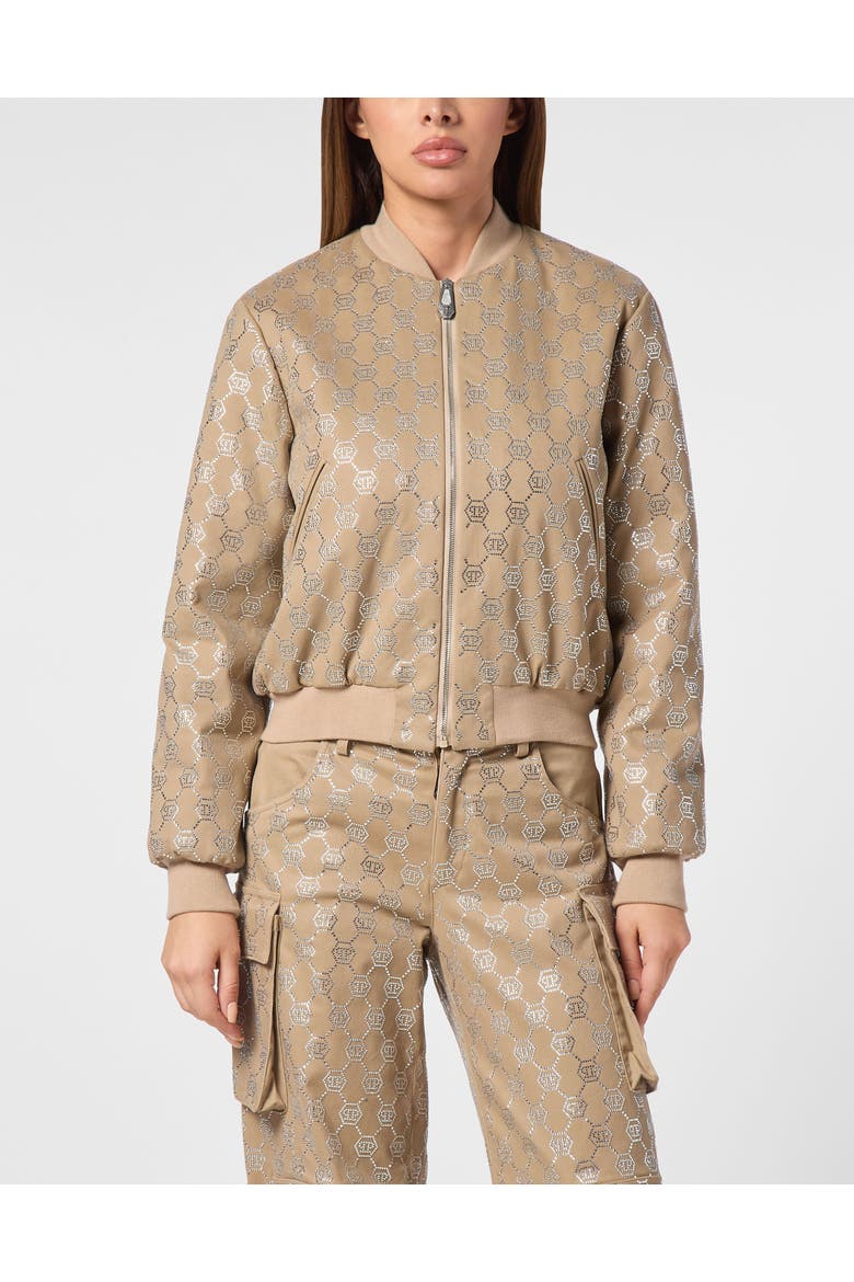 Bomber Monogram Women, Main, color, beige