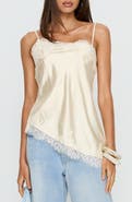 Princess Polly Winta Lace Trim Asymmetrical Satin Camisole