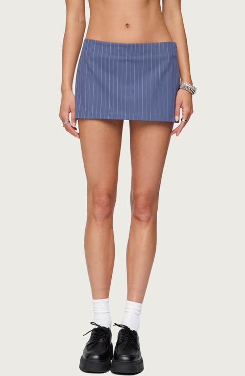 Frankey Pinstripe Low Rise Miniskort