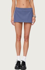 EDIKTED Frankey Pinstripe Low Rise Miniskort