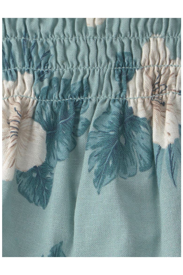 Print Smocked Organic Cotton & Linen Sundress & Bloomers Set, Alternate, color, HIBISCUS