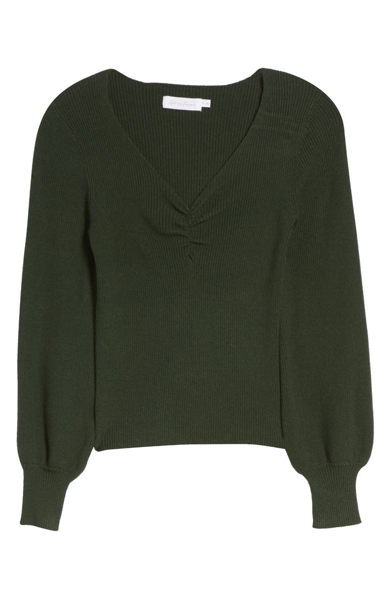 All in Favor Rib V-Neck Gather Pullover, Alternate, color, 