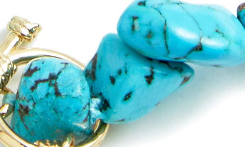 Savvy Cie Jewels Dyed Howlite & Baroque Pearl Pendant Toggle Necklace In Turquoise