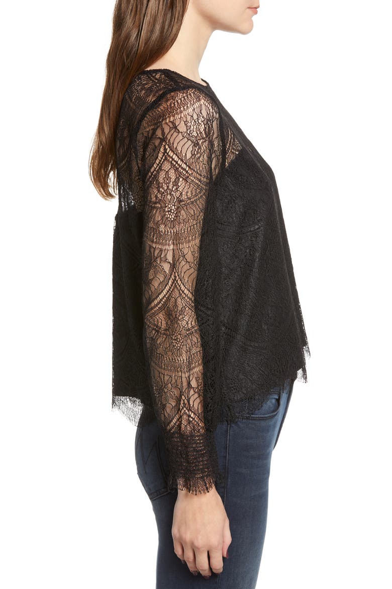 Jenevera Illusion Lace Top, Alternate, color, BLACK