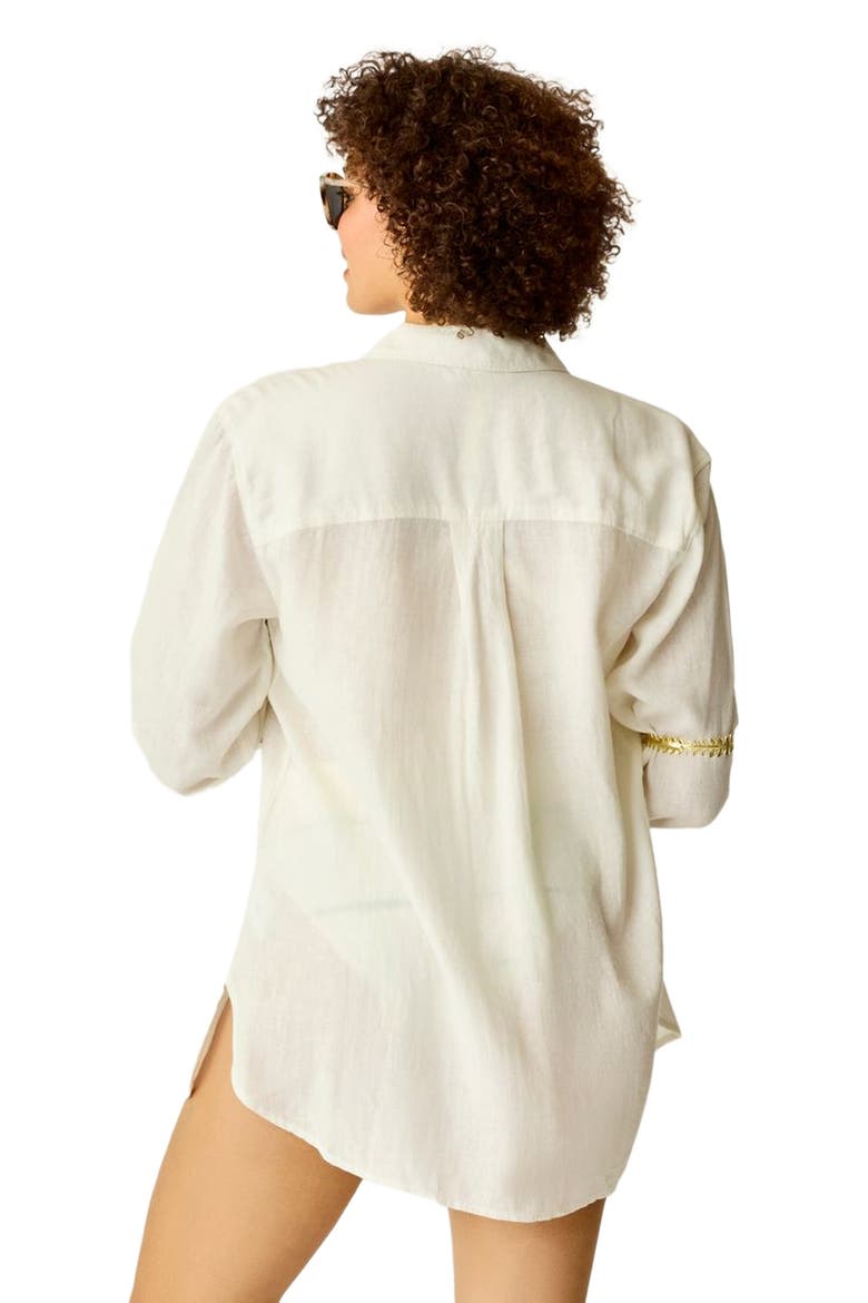 Taylor Linen Tunic, Alternate, color, Cloud Chambray