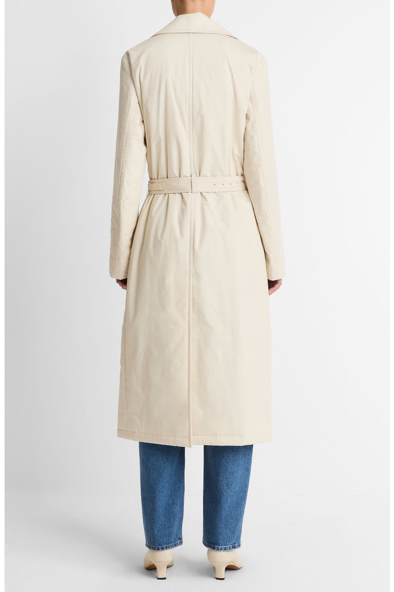 Insulated Long Cotton Coat, Alternate, color, WHITE TEA