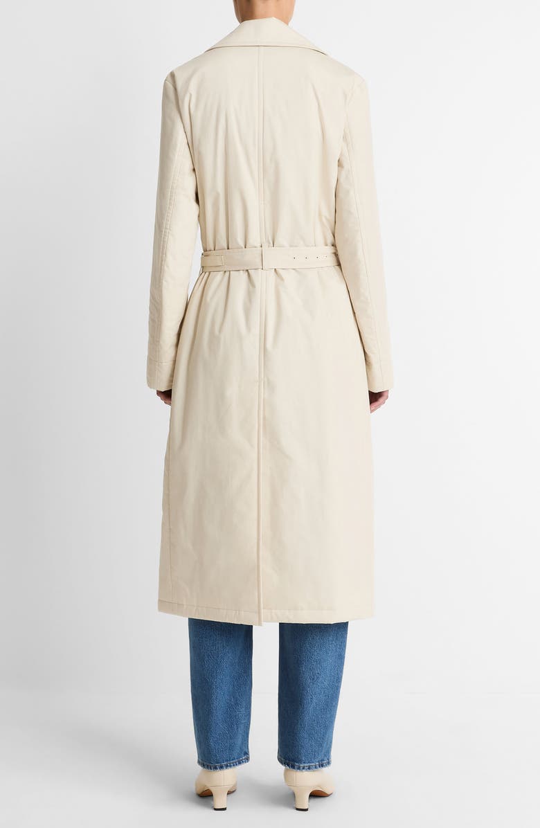 Vince Insulated Long Cotton Coat, Alternate, color, White Tea