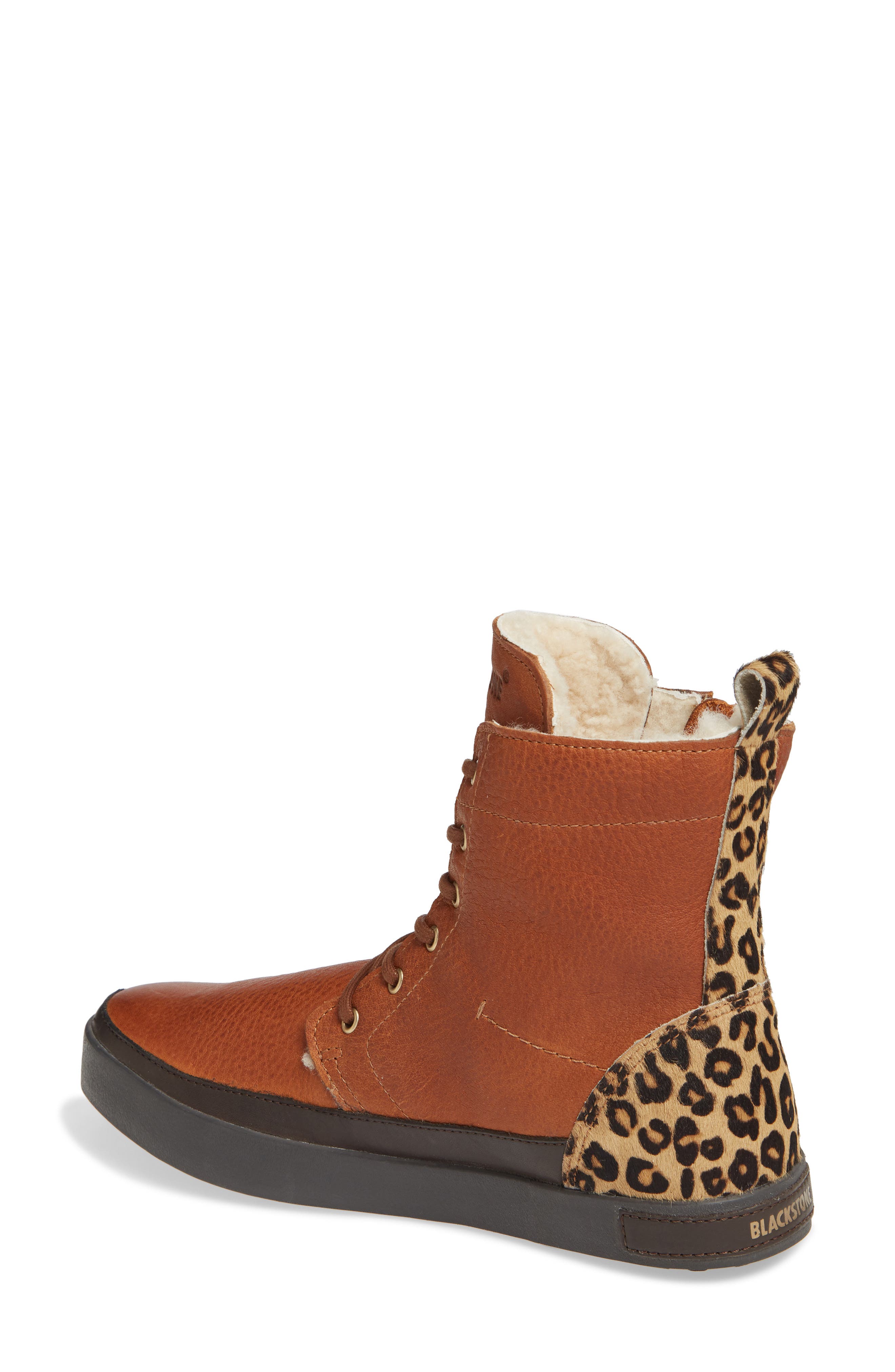 Blackstone 'CW96' Genuine Shearling Lined Sneaker Boot, Alternate, color, Leopard Print Leather