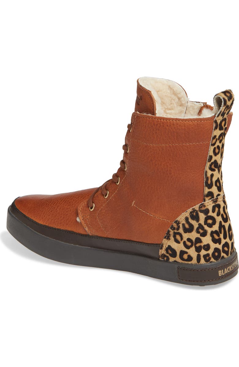 Blackstone 'CW96' Genuine Shearling Lined Sneaker Boot, Alternate, color, Leopard Print Leather
