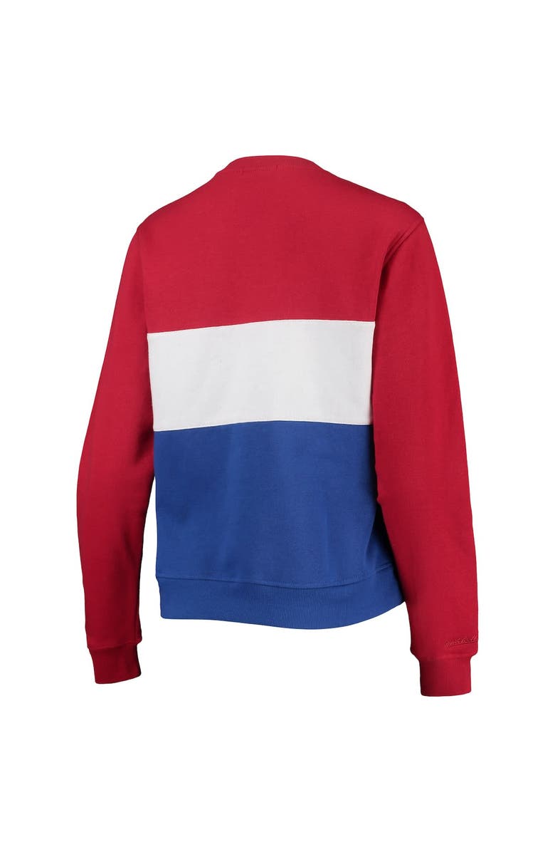 Mitchell & Ness Women's Mitchell & Ness Royal Chicago Cubs Color Block 2.0 Pullover Sweatshirt, Alternate, color, Navy