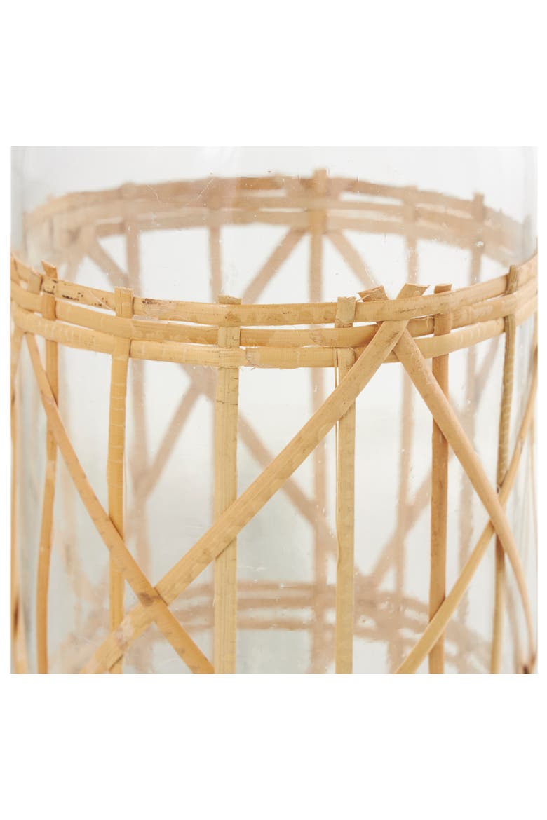 Rattan Wrap Glass Vase, Alternate, color, CLEAR