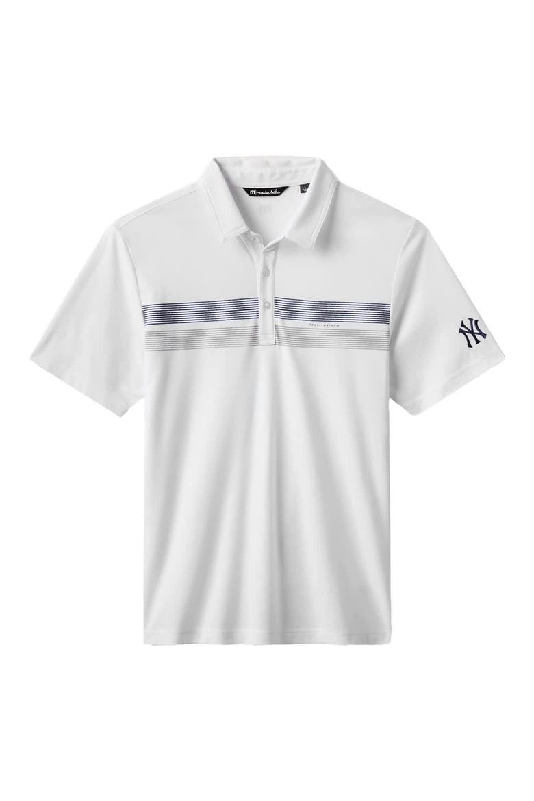 Men's TravisMathew White New York Yankees Top Recruit Tri-Blend Polo, Alternate, color, White