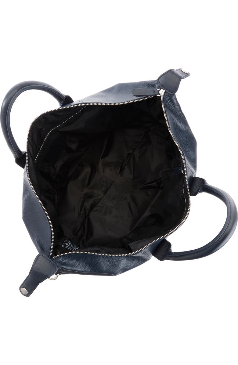 ROYCE New York Personalized Leather Tote with Wristlet, Alternate, color, Black- Deboss