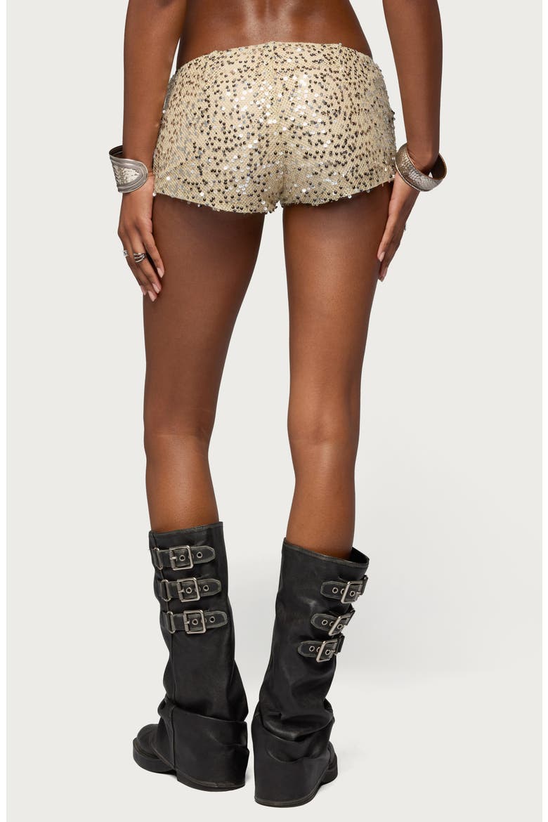 Annael Sequin Micro Shorts, Alternate, color, BEIGE