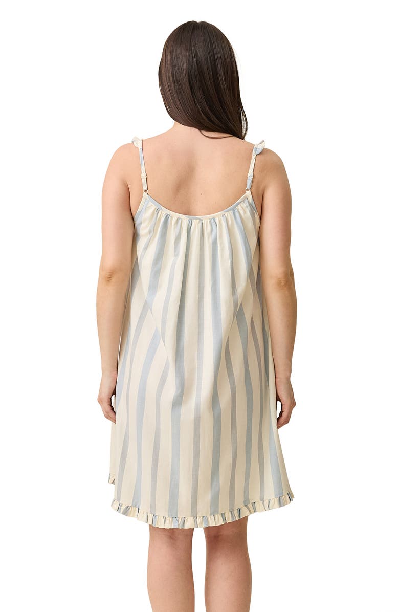 Kindred Bravely Dreamy Cotton Maternity & Nursing Nightgown, Alternate, color, Vintage Blue Stripe