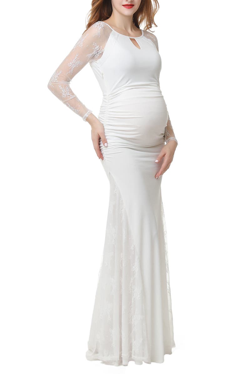 Kimi and Kai Mae Mermaid Maternity Wedding Dress, Main, color,