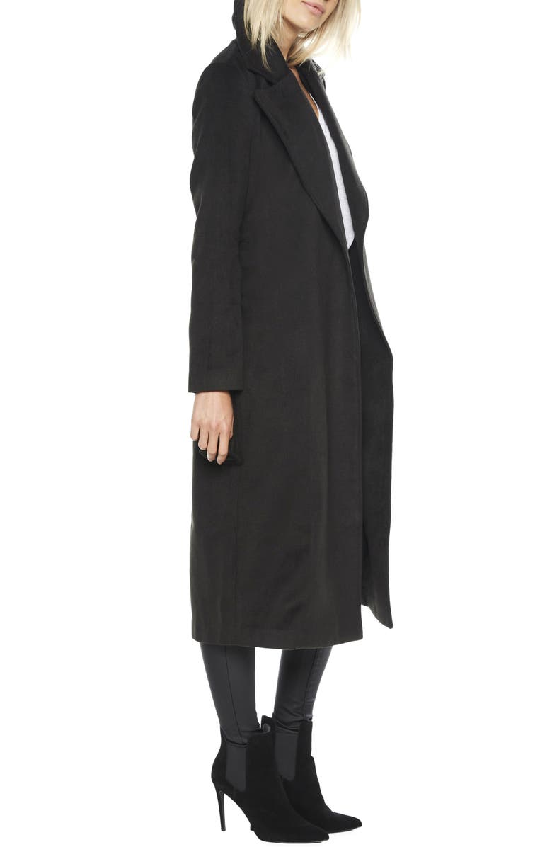 Bardot Belted Faux Suede Long Trench Coat, Alternate, color,
