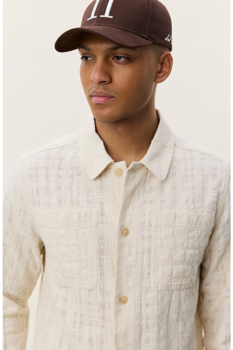 Texture Slub Cotton Overshirt, Alternate, color, IVORY