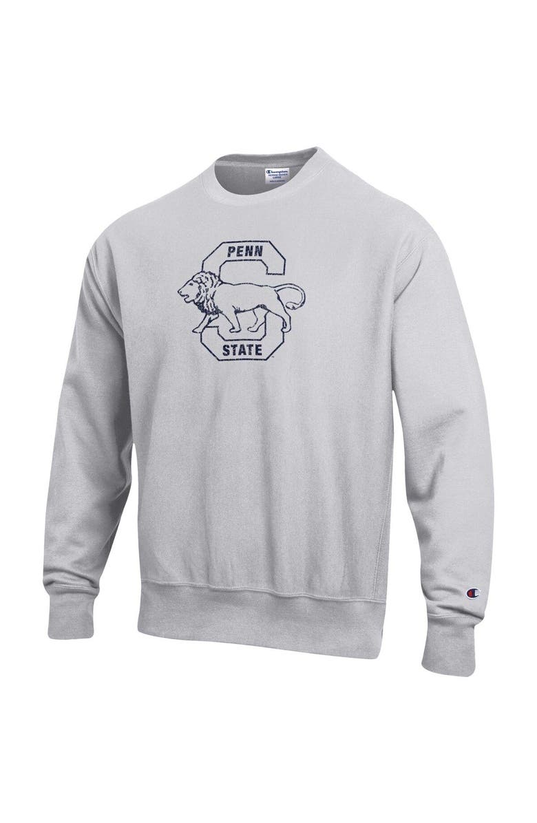 Champion Men's Champion Heathered Gray Penn State Nittany Lions Vault Logo Reverse Weave Pullover Sweatshirt, Alternate, color,