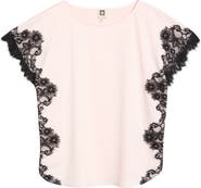 Anne Klein Lace Trim Bateau Neck Top