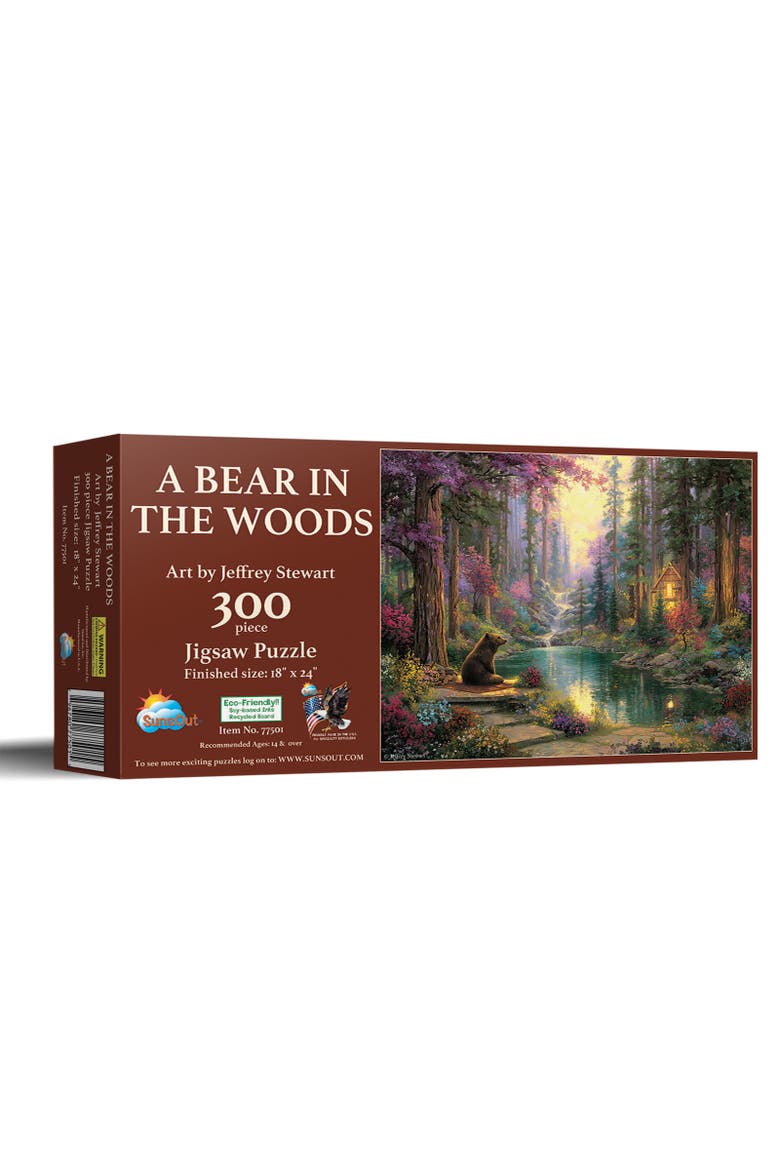 A Bear in the Woods 300 piece Jigsaw Puzzle for Adults, Main, color, Multicolor