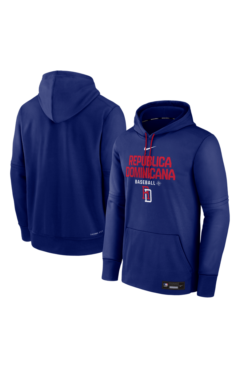 Nike Men's Nike  Royal Dominican Republic Baseball 2026 World Baseball Classic Authentic Collection Therma-FIT Hoodie, Main, color, 