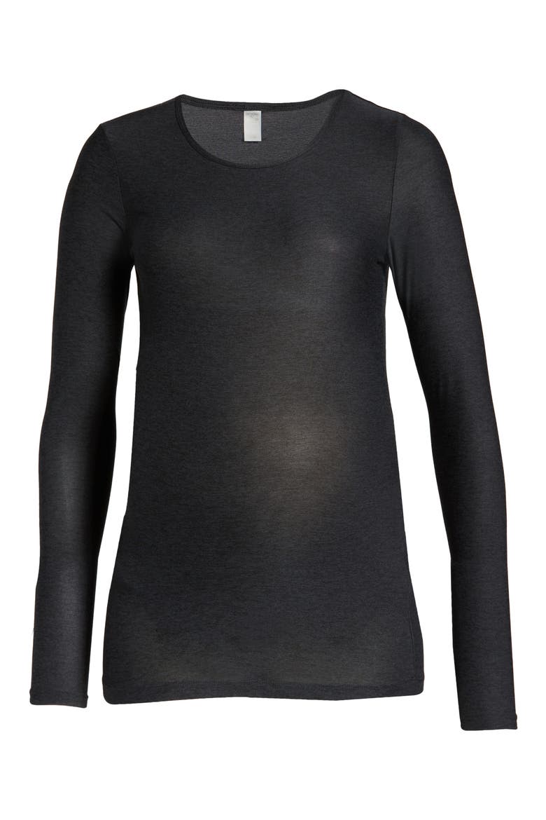Classic Crewneck Maternity Pullover, Alternate, color, DARKEST NIGHT