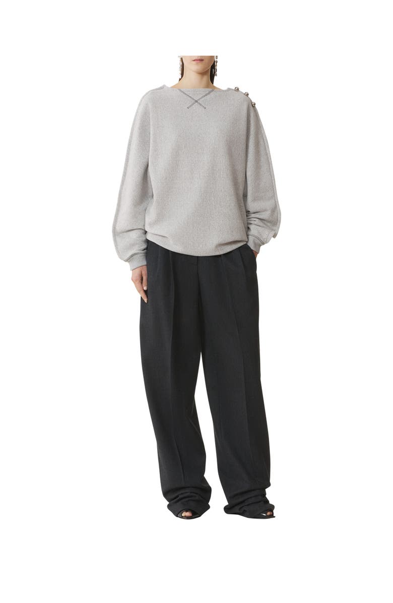 Lanvin Cotton Jersey Top, Alternate, color, Heather Grey