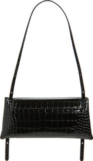 Ree Projects Elieze Croc Embossed Patent Leather Clutch