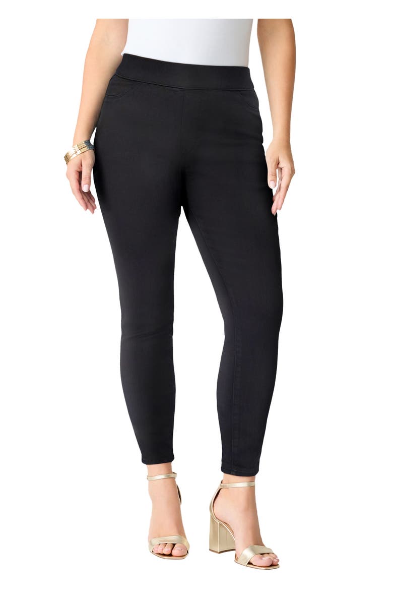 Roaman's Plus Size 360° Stretch Jegging, Main, color, Black