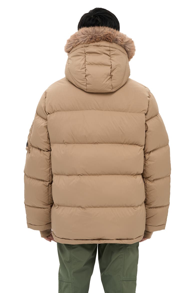 Minto Mens Detachable Hood Puffer, Alternate, color, Beige
