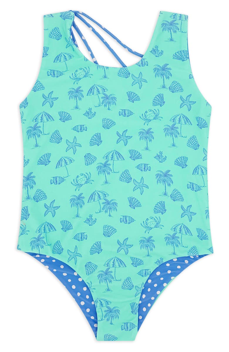 Feather 4 Arrow Kids' Summer Sun Reversible One-Piece Swimsuit, Main, color, 