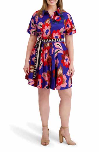 Kensie Printed Belted Shirtdress