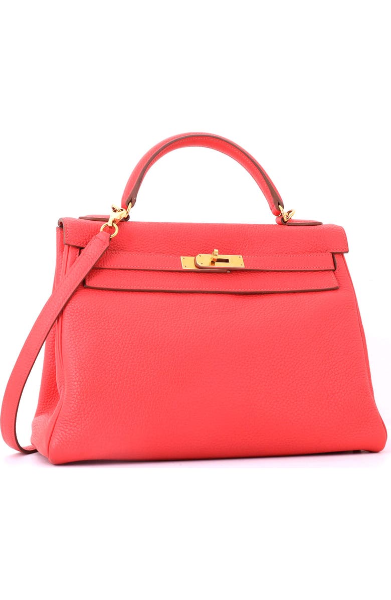 Pre-Owned Hermes Kelly Handbag Pink Clemence with Gold Hardware 32, Alternate, color, Rose Jaipur